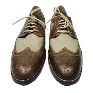 Johnston & Murphy Garner Wingtip Leather Tan Oxford Dress Shoes Mens 11M 20-1820